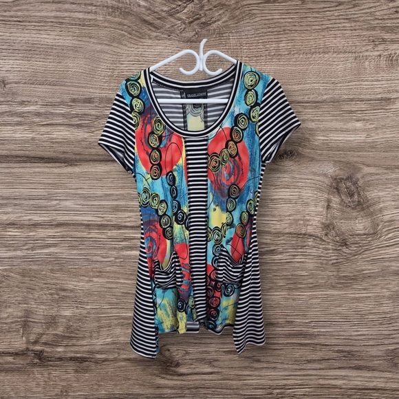 Frank Lyman Design Multicolor Striped Tunic Size 8 - Picture 1 of 4